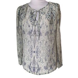 CHARLIE JADE women’s sheer flowy long sleeve top sz S